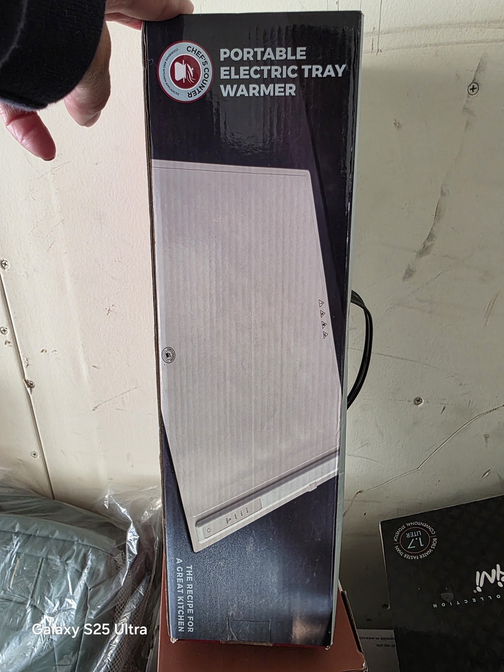 Portable Electric Tray Warmer - Silver/Black New Unopened